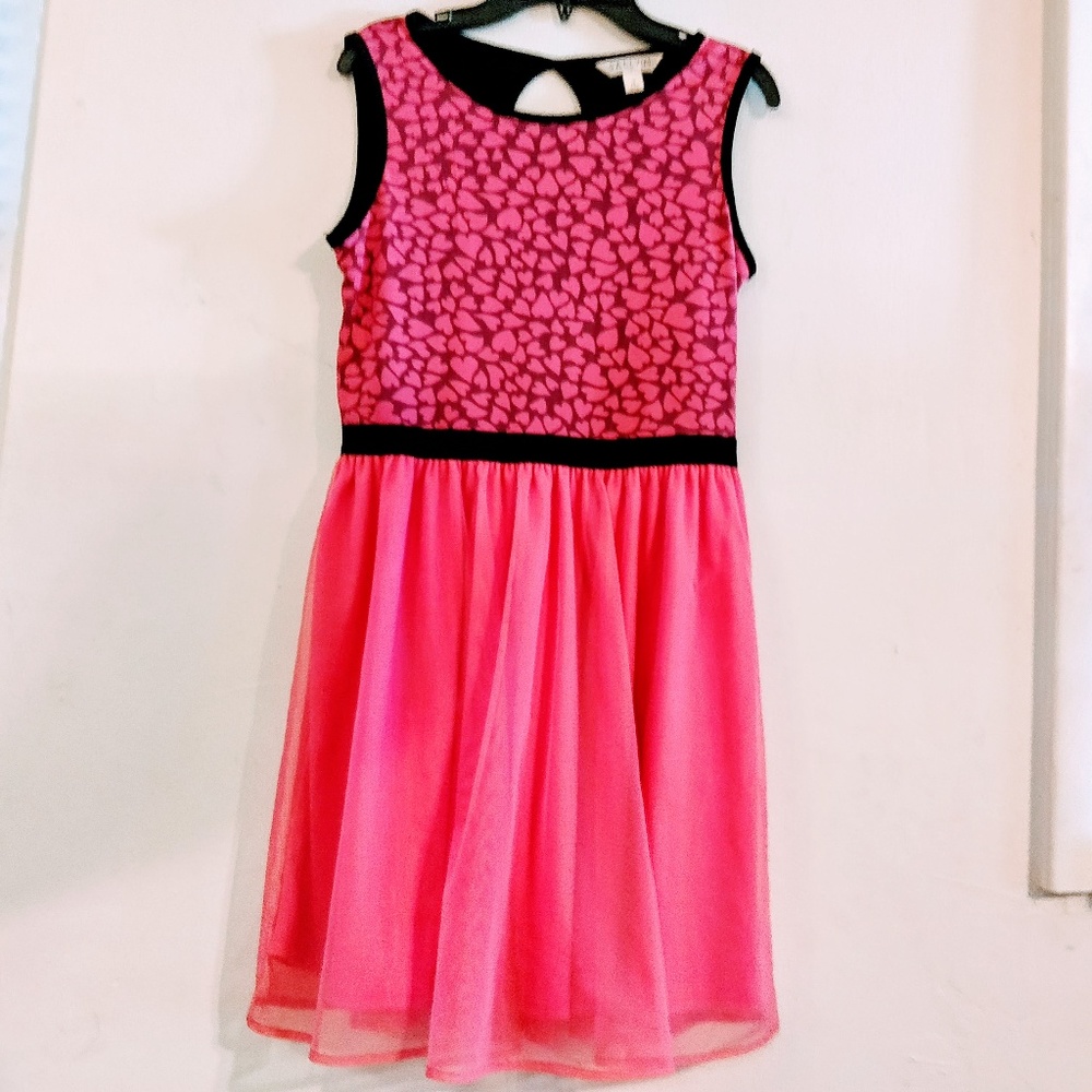 Sally Miller Pink Hearts Girls Dress S 16